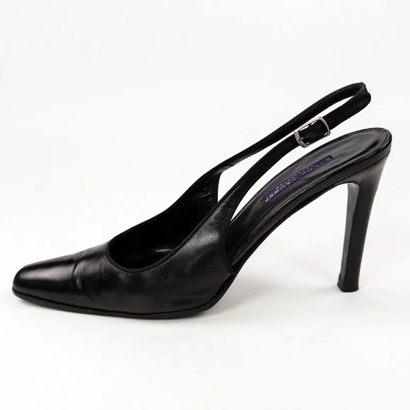 Ralph Lauren Purple Label Black Slingback Heels Pumps - Picture 1 of 7